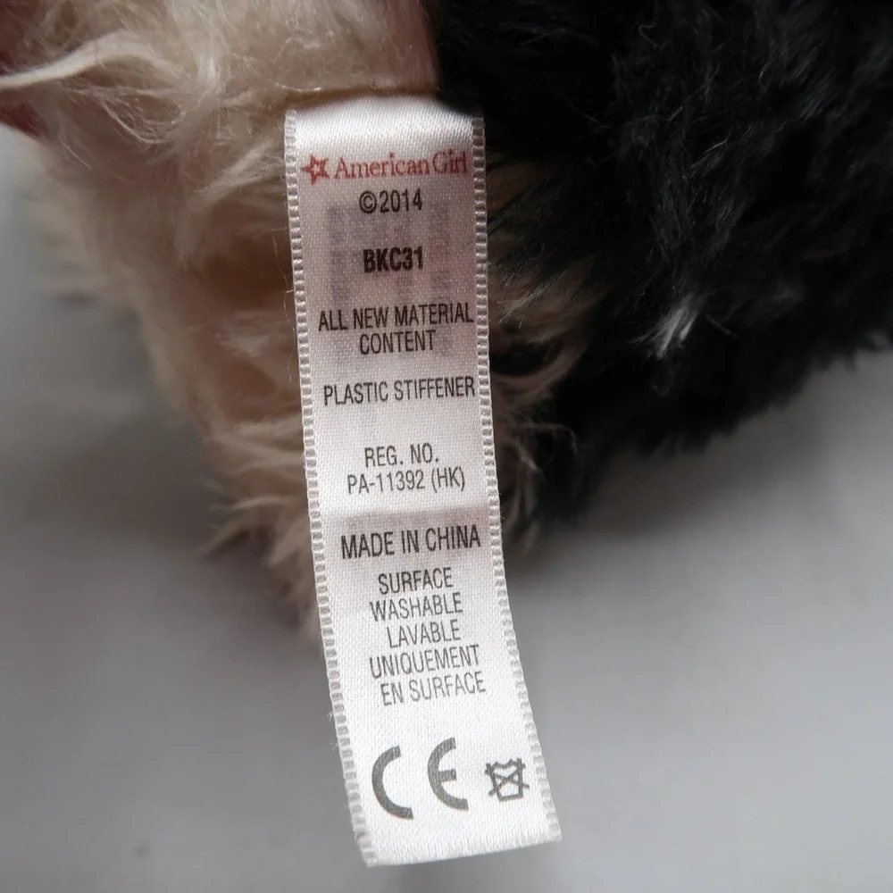 American Girl Saige Rembrandt Black White Border Collie Plush Dog for 18'' doll